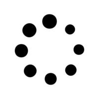 Circular dotted loading spinner icon indicating ongoing process wait vector