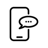 Mobile phone screen displaying a chat message notification vector