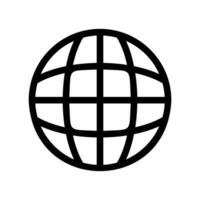 Outline earth grid icon used to represent global access or location services vector