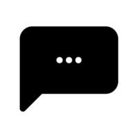 Solid black speech bubble icon indicating a message vector