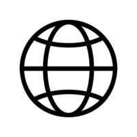Outline globe symbol representing internet access and global web browsing capability vector