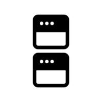 Outline icon showing two small application windows stacked vertically layout vector