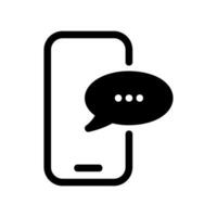 Modern smartphone displaying an incoming text message bubble vector
