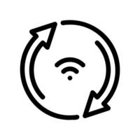 Wireless network connection symbol with refresh update arrows vector