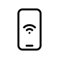 Smartphone displaying active Wi Fi connection signal strength indicator vector
