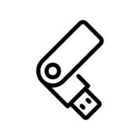 Outline style swivel USB flash drive for portable data storage device vector