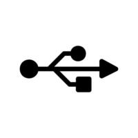 Universal Serial Bus USB connection standard symbol solid style icon vector