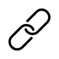 Two interconnected chain links icon representing connection or hyperlink symbol vector