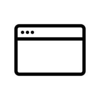 Simple outline of an application or browser window interface element vector