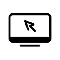 Computer monitor display screen with mouse pointer cursor outline icon vector