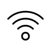 Outline style Wi Fi signal strength icon representing wireless connectivity status vector