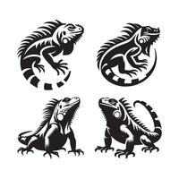 Minimal Iguana Silhouette for Design Projects vector