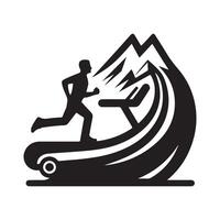 Modern Treadmill Silhouette Design vector