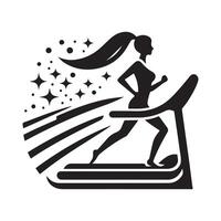 Treadmill Silhouette for Exercise Promotion vector