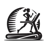Treadmill Silhouette for Sports Projects vector