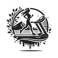 Treadmill Silhouette for Social Media Graphics vector
