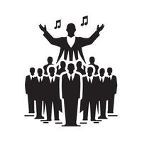Silhouette of Choir and Special Guests for Design vector