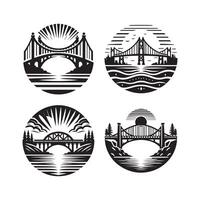 Beam Bridge Silhouette for Creative Projects vector
