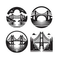Simple Stone Bridge Silhouette Design vector