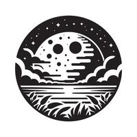 Moon Silhouette for Elegant Projects vector