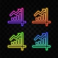 graph icon symbol image for data statistics analysis illustration. neon style. vector