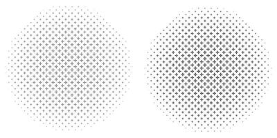 Abstract design circular Outline Halftone Circle Plus Pattern with Graduated Density vector