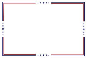 USA Flag themed border frame design for document vector