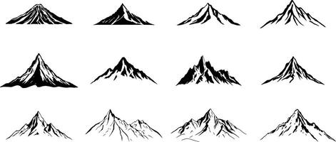 Minimalist Drawing of a Mountain with Jagged Peaks and Ridges vector