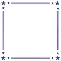 American Flag theme border frame design for US document vector