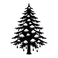 Striking Pine Tree Outline Perfect for Digital Print Graphics vector