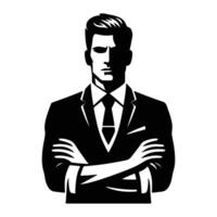 Bold Man Silhouette Dynamic and Powerful Design vector