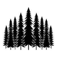Artistic Pine Tree Outline Unique Creative vector