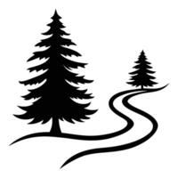 Bold Timeless Pine Tree Silhouette High Quality Design vector
