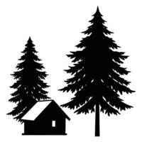 Alpine Tree Silhouette Perfect for Adventure-Themed Graphics vector