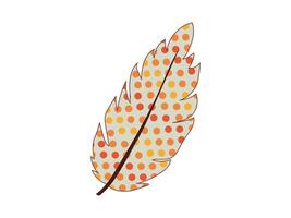 Colorful Polka Dot Feather Illustration on isolated White Background. Design Concept of Nature Art, Bird Feather, Whimsical Pattern, Vibrant Graphics, Creative Decoration, Artistic Design Element vector