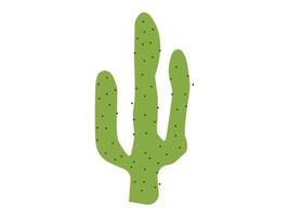Green Saguaro Cactus Illustration Isolated on White Background. Concept of Desert Plant, Botanical Art, Succulent, Minimalist Design, Nature Icon, Graphic Illustration, Print Element vector