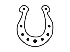 Simple Black Horseshoe Outline Sketch Isolated on White Background. Concept of Luck, Rustic Charm, Good Fortune, Minimalist Design, Lucky Symbol, Traditional Icon, Decorative Element, Horse Theme vector