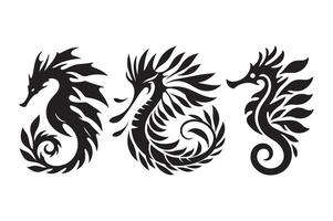 Stylish Leafy Seadragon Silhouette for Websites vector