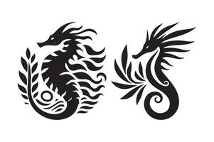 Leafy Seadragon Silhouette for Ocean Conservation vector