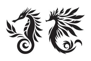 Unique Leafy Seadragon Silhouette for Visuals vector