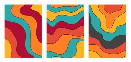 Simple Wave Abstract Background Retro Vintage Color Theme. vector