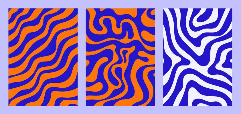 Abstract horizontal background with colorful waves. Trendy design illustration in style retro.