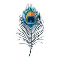Peacock Feather Bold Blue Pattern vector