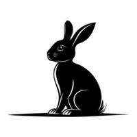 Side Profile of Black Rabbit vector