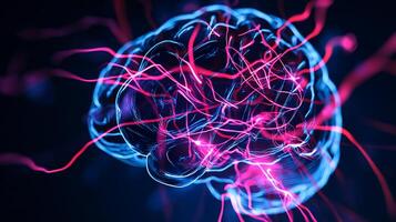 Neural pathways within the brain photo