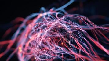 Abstract network of glowing threads photo