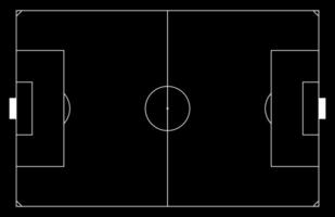 White-line soccer pitch with stadium pattern. Top-view court texture and playground design. Flat illustration isolated on white background. vector