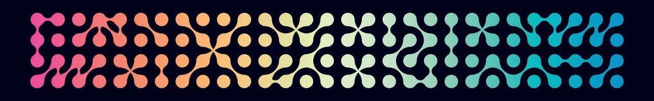 Colorful Circle blob connect pattern. Molecular morph lines and abstract dots. Flat illustration isolated on white background. vector