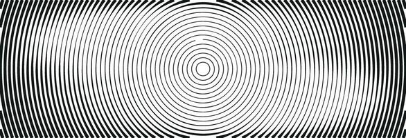 Abstract spiral pattern with concentric circular shapes and ripple effect. Black and white radial graphic background. Flat illustration isolated vector