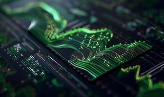 Complex data visualization on digital dashboards photo